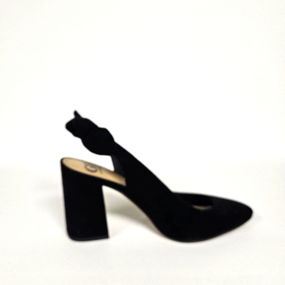 GIANNI BINI Black Suede Sling Back with knot
